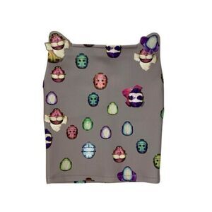 Dazzle Skirt Womens Size S Gray Multicolored Beatles Pockets 3D normcore Mini